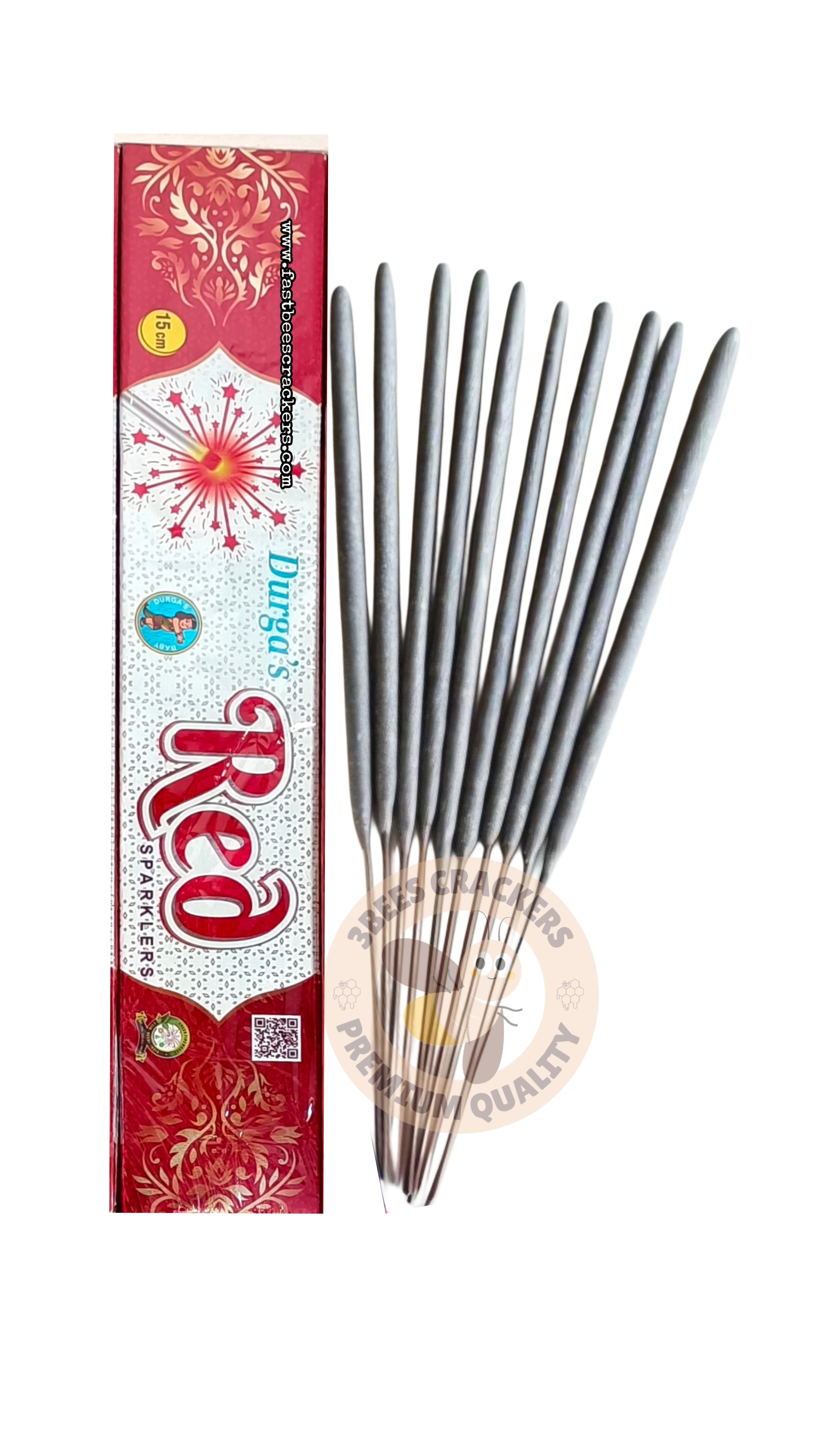 15Cm Red Sparklers (10 Pcs)